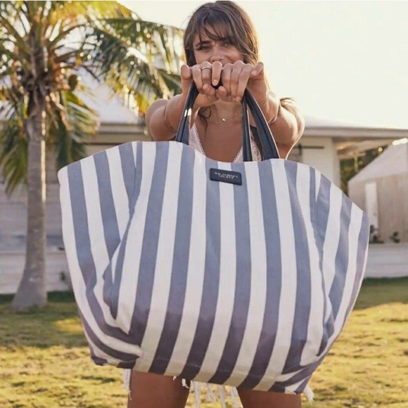 [VS] Striped Gray Tote - Picture 3 of 7